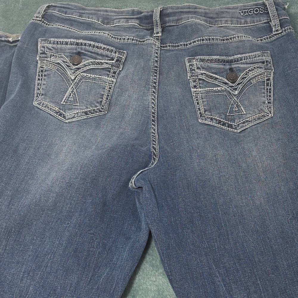 Vigoss Women's Bootleg Leg Jeans in Deep Blue - Picture 6 of 9